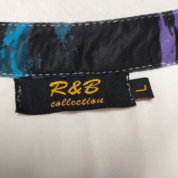 R&B Women's Floral Print 3/4 Sleeves Top Tunic Dress Size L - Picture 9 of 10